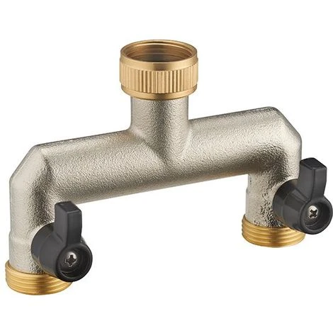 AROZ Nez De Robinet Double Droit Selecteur Femelle 3/4' Mâle 3/4' 3 AROZ Nez De Robinet Double Droit Selecteur Femelle 3/4' Mâle 3/4'