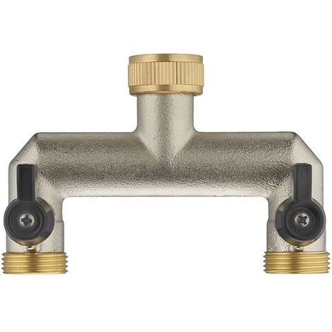 AROZ Nez De Robinet Double Droit Selecteur Femelle 3/4' Mâle 3/4' 4 AROZ Nez De Robinet Double Droit Selecteur Femelle 3/4' Mâle 3/4' – Image 2