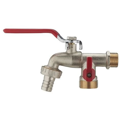 AROZ Robinet 1/4 De Tour 1/2 Nez 3/4 Ø15 + Sortie Vanne Mâle 3/4' 4 AROZ Robinet 1/4 De Tour 1/2 Nez 3/4 Ø15 + Sortie Vanne Mâle 3/4' – Image 2