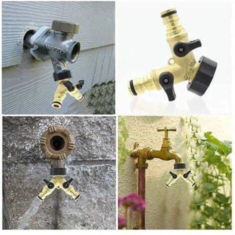 SOLDELA Nez De Robinet - Raccord Répartiteur Avec 2 Sorties Mâles - En Laiton - Jardin Ou Bricolage 7 SOLDELA Nez De Robinet - Raccord Répartiteur Avec 2 Sorties Mâles - En Laiton - Jardin Ou Bricolage – Image 5