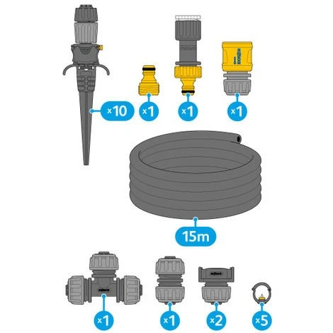Kit D'arrosage Goutte à Goutte Universel EASY DRIP - HOZELOCK 7023 0000 - Kit Prêt à L'emploi - Garantie 2 Ans - Jaune 5 Kit D'arrosage Goutte à Goutte Universel EASY DRIP - HOZELOCK 7023 0000 - Kit Prêt à L'emploi - Garantie 2 Ans - Jaune – Image 3
