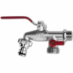 LEM SELECT Robinet Double 1/4 De Tour Fileté 1/2 ", GZ 2x1" + Raccord Rapide Standard