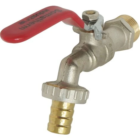 SOMATHERM FOR YOU Robinet De Puisage à Sphère - Poignée Plate - Mâle 1/2" - Raccord Au Nez 3/4 - Nickelé 4 SOMATHERM FOR YOU Robinet De Puisage à Sphère - Poignée Plate - Mâle 1/2" - Raccord Au Nez 3/4 - Nickelé – Image 2