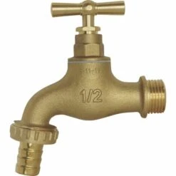 SOMATHERM FOR YOU Robinet De Puisage à Potence Brut - Mâle 1/2" - Raccord Au Nez 3/4 - Brossé