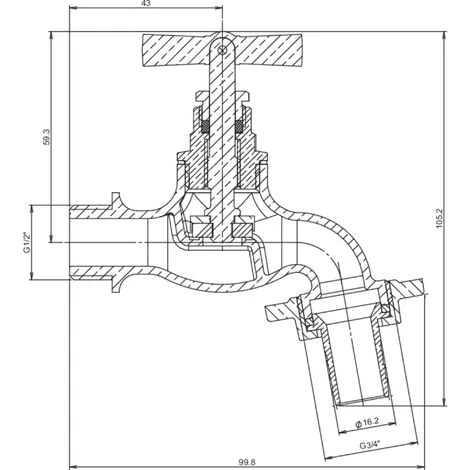 SOMATHERM FOR YOU Robinet De Puisage à Potence Brut - Mâle 1/2" - Raccord Au Nez 3/4 - Brossé 6 SOMATHERM FOR YOU Robinet De Puisage à Potence Brut - Mâle 1/2" - Raccord Au Nez 3/4 - Brossé – Image 4