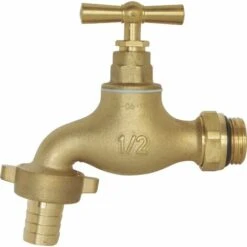 SOMATHERM FOR YOU Robinet De Puisage Orientable à Potence - Poignée Plate - Mâle 1/2" Sortie 3/4 - Brossé