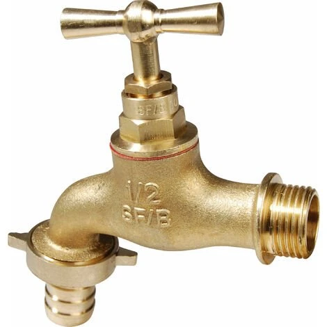 SFERACO Robinet De Puisage Laiton Brossé - Tête à Potence - Raccord Au Nez 15x21 - 20x27 3 SFERACO Robinet De Puisage Laiton Brossé - Tête à Potence - Raccord Au Nez 15x21 - 20x27