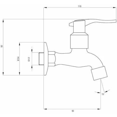 DEANTE Chromé Coldwater Jardin Robinet Extérieur 1/2" Avec Aérateur Et L'adaptateur 5 DEANTE Chromé Coldwater Jardin Robinet Extérieur 1/2" Avec Aérateur Et L'adaptateur – Image 3