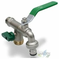 SUINGA Robinet De Jardin à Double Sortie De Qualité Supérieure 1/2 '' - 3/4 ''
