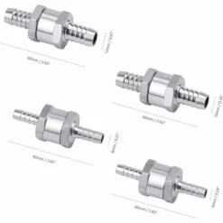 BRIDAY Set De 4 Clapet Anti-retour Gasoil 6/8/10/12mm, Valve à Carburant En Alliage D'aluminium Avec Flèche Pour Pour Essence Diesel Voiture Bateau Moto -Promos Raccord d'arrosage Magasin 29601039 4