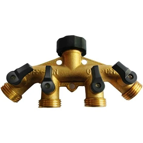 AIDUCHO Répartiteur De Tuyau 4 Voies En Laiton Massif Avec Vannes D'arrêt, Robinet Et Sorties 1,9 Cm, Peut Utiliser Jusqu'à 4 Tuyaux à La Fois. 5 AIDUCHO Répartiteur De Tuyau 4 Voies En Laiton Massif Avec Vannes D'arrêt, Robinet Et Sorties 1,9 Cm, Peut Utiliser Jusqu'à 4 Tuyaux à La Fois. – Image 3