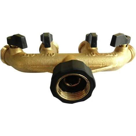 AIDUCHO Répartiteur De Tuyau 4 Voies En Laiton Massif Avec Vannes D'arrêt, Robinet Et Sorties 1,9 Cm, Peut Utiliser Jusqu'à 4 Tuyaux à La Fois. 6 AIDUCHO Répartiteur De Tuyau 4 Voies En Laiton Massif Avec Vannes D'arrêt, Robinet Et Sorties 1,9 Cm, Peut Utiliser Jusqu'à 4 Tuyaux à La Fois. – Image 4