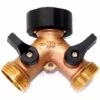 THSINDE Femelle En Laiton 3/4" 2 Way Jardin Robinet Tuyau Robinet Y Connecteur D'irrigation Vanne Eau Splitter Connecteurs 1pcs -Promos Raccord d'arrosage Magasin 34840266 1