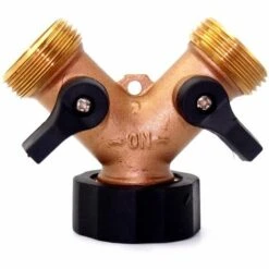 THSINDE Femelle En Laiton 3/4" 2 Way Jardin Robinet Tuyau Robinet Y Connecteur D'irrigation Vanne Eau Splitter Connecteurs 1pcs -Promos Raccord d'arrosage Magasin 34840266 3