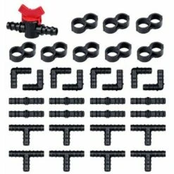 THSINDE 1/2" Tuyau D'arrosage T Eau Splitter Coude Bouchon D'extrémité 16 Mm Tuyau 3 Voies Irrigation Jardin Barbed Irrigation Goutte à Goutte Raccords 33pcs (Color : C)