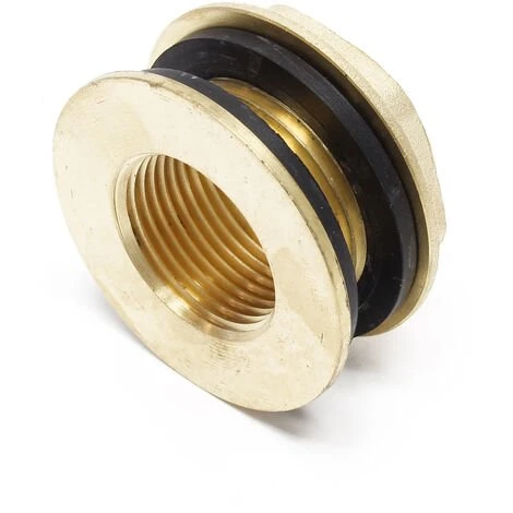 WILTEC Traverse Cuve Laiton 33,3mm (1") Mâle / 24,2mm (3/4") Femelle Raccord Fût Cuve Récupération Eau 4 WILTEC Traverse Cuve Laiton 33,3mm (1") Mâle / 24,2mm (3/4") Femelle Raccord Fût Cuve Récupération Eau – Image 2