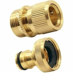 SUNFLOWER Garden Raccord Rapide En Laiton Massif Raccord Rapide En Laiton Massif Raccord De Tuyau D'Arrosage Raccord De Tuyau Pour Eau 3/4 Pouce GHT Robinet Et Spray