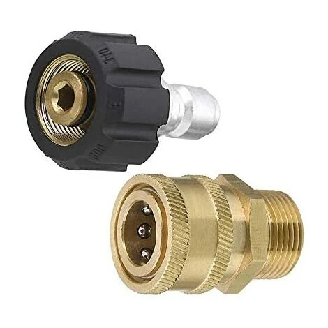 ECHOO Nettoyeur Haute Pression Coupler Adaptateur, Kit De Raccord Connexion Rapide, 3/8 à Filetage M22-14 Mâle Femelle, Diamètre Intérieur 14mm Pour Nettoyeur Haute Pression 3 ECHOO Nettoyeur Haute Pression Coupler Adaptateur, Kit De Raccord Connexion Rapide, 3/8 à Filetage M22-14 Mâle Femelle, Diamètre Intérieur 14mm Pour Nettoyeur Haute Pression
