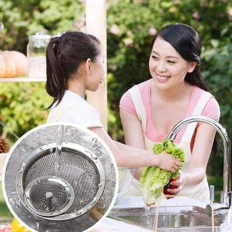 LONGZIMING Filtre D'évier De Cuisine En Acier Inoxydable Antirouille Anti-obstruction Pour évier De Cuisine Compatible Avec La Plupart Des éviers De Taille Standard 5 LONGZIMING Filtre D'évier De Cuisine En Acier Inoxydable Antirouille Anti-obstruction Pour évier De Cuisine Compatible Avec La Plupart Des éviers De Taille Standard – Image 3