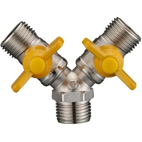 ELLE Connecteur De Tuyau Robinet De Gaz Diviseur De Tuyau Double Laiton - 2 Voies 3 ELLE Connecteur De Tuyau Robinet De Gaz Diviseur De Tuyau Double Laiton - 2 Voies