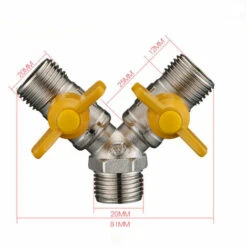 ELLE Connecteur De Tuyau Robinet De Gaz Diviseur De Tuyau Double Laiton - 2 Voies 5 ELLE Connecteur De Tuyau Robinet De Gaz Diviseur De Tuyau Double Laiton - 2 Voies -Promos Raccord d'arrosage Magasin 43926983 2