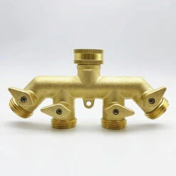 ELLE Distributeur De Tuyau (4 Voies), Adaptateur De Tuyau D'Arrosage En Laiton Adaptateur Diviseur à Quatre Voies Robinet à Tournant Sphérique Connecteur De Robinet -Promos Raccord d'arrosage Magasin 48539546 2