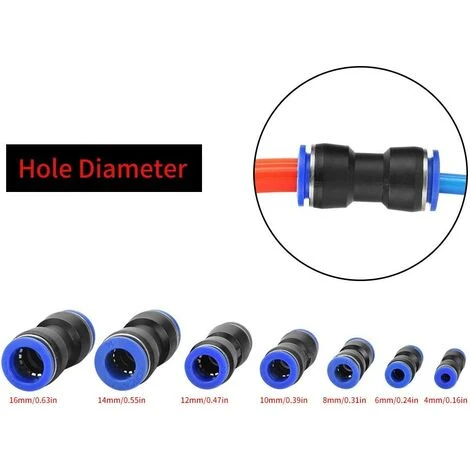 VERSAILLESFR 35pcs Connecteur Droit Pneumatique Raccords Rapides De Tube OD 4/6/8/10/12/14 / 16mm Connecter Raccord De Tube, Versailles 7 VERSAILLESFR 35pcs Connecteur Droit Pneumatique Raccords Rapides De Tube OD 4/6/8/10/12/14 / 16mm Connecter Raccord De Tube, Versailles – Image 5