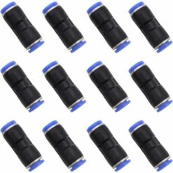 Connecteur Droit Pneumatique En Plastique Et Cuivre Raccord Rapide Air Push Connecteur à Poussoir Droit Raccords Connecter Rapides De Tuyau Pour Tube De Diamètre De 8mm,Irisfr,12Pcs