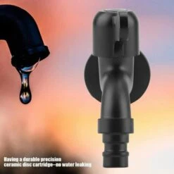 TINOR Robinet D'eau De Jardin De Robinet De Bâti De Mur De Noir D'acier Inoxydable 304 Pour La Salle De Bains(calibre：1/2) -Promos Raccord d'arrosage Magasin 52691987 3