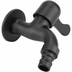 QERSTA Robinet Extérieur Robinet D'eau De Jardin De Robinet De Bâti De Mur De Noir D'acier Inoxydable 304 Pour La Salle De Bains(#1) -Promos Raccord d'arrosage Magasin 53043121 5