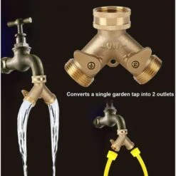 SUPERMARKET Laiton, Avec Robinets D'arrêt，connecteur De Robinet, 3/4 Pouce En Laiton 2 Voies Séparateur De Soupape Pour L'irrigation De Jardinlaiton, Avec Robinets D'arrêt (il Européen 3/4)，Superma -Promos Raccord d'arrosage Magasin 53315004 3