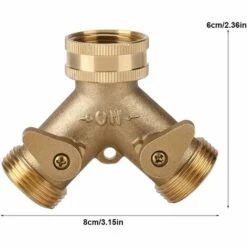 SUPERMARKET Laiton, Avec Robinets D'arrêt，connecteur De Robinet, 3/4 Pouce En Laiton 2 Voies Séparateur De Soupape Pour L'irrigation De Jardinlaiton, Avec Robinets D'arrêt (il Européen 3/4)，Superma -Promos Raccord d'arrosage Magasin 53315004 4