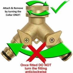 ELLE Raccord De Tuyau Double En Laiton Massif Pour Robinet Extérieur Et Tuyaux D'arrosage - Raccord De Robinet De Jardin En Y à Encliqueter -Promos Raccord d'arrosage Magasin 53963093 3