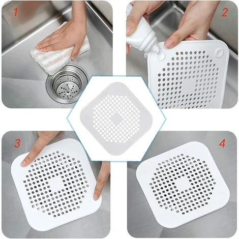 TINOR 2Pcs Protection De Drain De Silicone, Filtre Evier De Cuisine Avec Ventouse, Filtre De Couverture De Drain De Baignoire, Filtre D'éVier De Cuisine Et Salle De Bain(14*14cm) 4 TINOR 2Pcs Protection De Drain De Silicone, Filtre Evier De Cuisine Avec Ventouse, Filtre De Couverture De Drain De Baignoire, Filtre D'éVier De Cuisine Et Salle De Bain(14*14cm) – Image 2