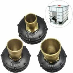 DENUOTOP 3Pcs Mamelon Raccord Rapide Pour Cuve 1000 L, Multitanks Raccord, Laiton Connecteur De Tuyau, Adaptateur De Réservoir IBC (20mm+25mm+32mm)