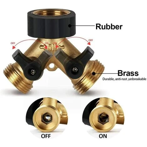 BARES Raccord En Y, Raccord De Tuyau, Robinet Double Machine A Lave, 2-Voies Y-Distributeur, 3/4 Pouces Pour Connexion De 2 Appareils, Pour Robinet Jardin, Pour D'adaptateur De Cuve 4 BARES Raccord En Y, Raccord De Tuyau, Robinet Double Machine A Lave, 2-Voies Y-Distributeur, 3/4 Pouces Pour Connexion De 2 Appareils, Pour Robinet Jardin, Pour D'adaptateur De Cuve – Image 2