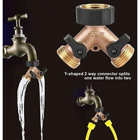 BARES Raccord En Y, Raccord De Tuyau, Robinet Double Machine A Lave, 2-Voies Y-Distributeur, 3/4 Pouces Pour Connexion De 2 Appareils, Pour Robinet Jardin, Pour D'adaptateur De Cuve 7 BARES Raccord En Y, Raccord De Tuyau, Robinet Double Machine A Lave, 2-Voies Y-Distributeur, 3/4 Pouces Pour Connexion De 2 Appareils, Pour Robinet Jardin, Pour D'adaptateur De Cuve – Image 5