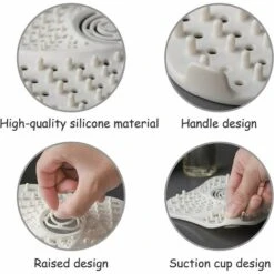 BARES Protection De Drain De Silicone,Filtre De Couverture De Drain De Baignoire Avec Ventouse,Filtre à Cheveux Douche,Filtre Évier En Silicone,pour Évier De Douche,Baignoire (Blanc) -Promos Raccord d'arrosage Magasin 54648238 3