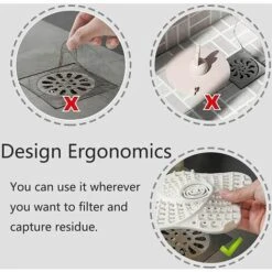 BARES Protection De Drain De Silicone,Filtre De Couverture De Drain De Baignoire Avec Ventouse,Filtre à Cheveux Douche,Filtre Évier En Silicone,pour Évier De Douche,Baignoire (Blanc) -Promos Raccord d'arrosage Magasin 54648238 4