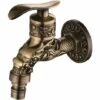 ENLENK Intérieur Salle De Bains Du Robinet Sculpté Mur Bibcock Montage Rétro Robinet Décoratif Extérieur Jardin Robinets Machine À Laver Vadrouille Antique - Bronze -Promos Raccord d'arrosage Magasin 55352355 1