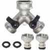 ZHUOXUAN Tuyau D'arrosage Splitter, 2 Voies Robinet De Jardin Robinet 3/4" Y Raccord De Tuyau Pour Robinet D'extérieur Avec Connecteurs Et Rondelles -Promos Raccord d'arrosage Magasin 55488337 1