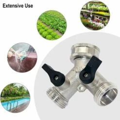 ZHUOXUAN Tuyau D'arrosage Splitter, 2 Voies Robinet De Jardin Robinet 3/4" Y Raccord De Tuyau Pour Robinet D'extérieur Avec Connecteurs Et Rondelles -Promos Raccord d'arrosage Magasin 55488337 4