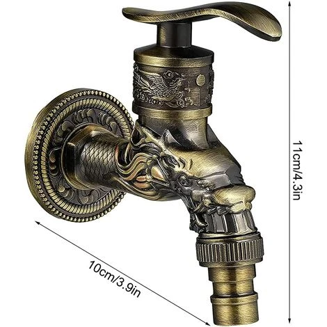 Fei Yu Robinet Mural RéTro En Laiton, Robinet Exterieur Jardin G1/2", Robinet En Laiton Antique, Robinet Mural Vintage, Antique Cuivre Dragon Sculpté Robinet Pour Cuisine Bain Jardin 7 Fei Yu Robinet Mural RéTro En Laiton, Robinet Exterieur Jardin G1/2", Robinet En Laiton Antique, Robinet Mural Vintage, Antique Cuivre Dragon Sculpté Robinet Pour Cuisine Bain Jardin – Image 5