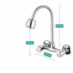 LUCKY-88 Corps Principal Du Robinet En Cuivre Dans Le Mur, Double Poignée Chaude Et Froide Pour La Piscine De Buanderie De La Salle De Bain De La Cuisine (sortie D'eau Universelle Du Robinet Mural) -Promos Raccord d'arrosage Magasin 56329753 5