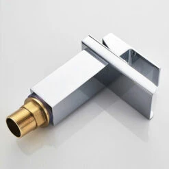 LUCKY-88 Robinet De Bassin De Comptoir De Salle De Bain Tout En Cuivre Cascade Créative Robinet De Galvanoplastie PVD à Double Contrôle Chaud Et Froid (sur Lavabo De Comptoir) -Promos Raccord d'arrosage Magasin 56329768 4