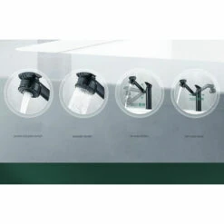 LUCKY-88 Robinet De Lavabo Chaud Et Froid Deux-en-un Entièrement En Cuivre Noir Extractible (A1 Tiroir Rond Noir (A5 Miroir Rond Extractible [eau Unique / Acier Inoxydable Qualité Village]) -Promos Raccord d'arrosage Magasin 56329775 3