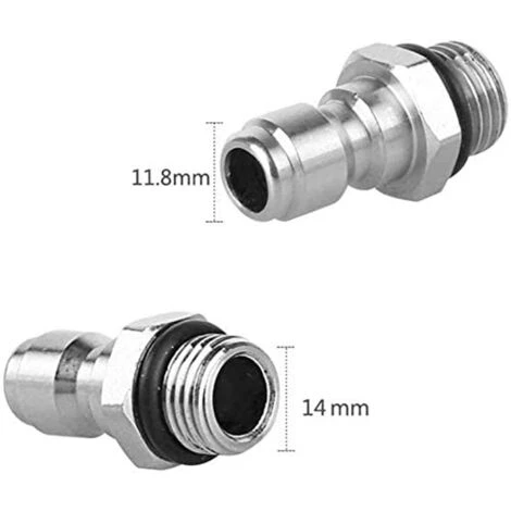 IRISFR Connecteur à Dégagement Rapide 1/4'', 14 Mm Mâle à 1/4 Pouce Rapide Dégagement Adaptateur Pulvérisateur De Savon Pour Laveuse à Pression, Lance En Mousse De Neige Coupleur En Acier Inoxydable,Lilaris 5 IRISFR Connecteur à Dégagement Rapide 1/4'', 14 Mm Mâle à 1/4 Pouce Rapide Dégagement Adaptateur Pulvérisateur De Savon Pour Laveuse à Pression, Lance En Mousse De Neige Coupleur En Acier Inoxydable,Lilaris – Image 3
