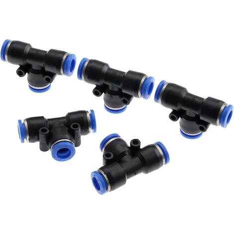 CHANCEY 5pcs Tuyau D'arrosage Raccord De Tuyau Connecteur De Robinet Tuyau De Raccords Rapides Pneumatiques à 3 Voies Connecteur Push-in-8mm Pour Raccorder Le Raccord De Tuyau D'eau,SEMAket,noir+bleu 3 CHANCEY 5pcs Tuyau D'arrosage Raccord De Tuyau Connecteur De Robinet Tuyau De Raccords Rapides Pneumatiques à 3 Voies Connecteur Push-in-8mm Pour Raccorder Le Raccord De Tuyau D'eau,SEMAket,noir+bleu