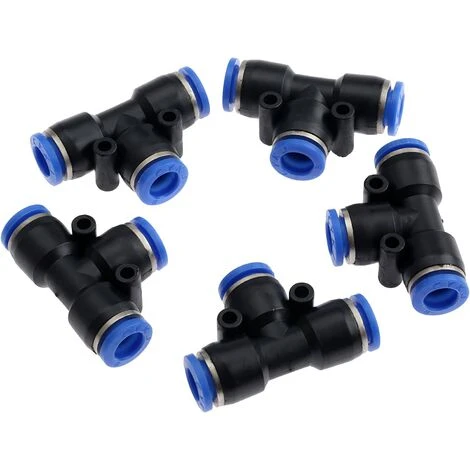 CHANCEY 5pcs Tuyau D'arrosage Raccord De Tuyau Connecteur De Robinet Tuyau De Raccords Rapides Pneumatiques à 3 Voies Connecteur Push-in-8mm Pour Raccorder Le Raccord De Tuyau D'eau,SEMAket,noir+bleu 4 CHANCEY 5pcs Tuyau D'arrosage Raccord De Tuyau Connecteur De Robinet Tuyau De Raccords Rapides Pneumatiques à 3 Voies Connecteur Push-in-8mm Pour Raccorder Le Raccord De Tuyau D'eau,SEMAket,noir+bleu – Image 2