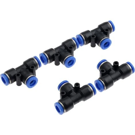 CHANCEY 5pcs Tuyau D'arrosage Raccord De Tuyau Connecteur De Robinet Tuyau De Raccords Rapides Pneumatiques à 3 Voies Connecteur Push-in-8mm Pour Raccorder Le Raccord De Tuyau D'eau,SEMAket,noir+bleu 5 CHANCEY 5pcs Tuyau D'arrosage Raccord De Tuyau Connecteur De Robinet Tuyau De Raccords Rapides Pneumatiques à 3 Voies Connecteur Push-in-8mm Pour Raccorder Le Raccord De Tuyau D'eau,SEMAket,noir+bleu – Image 3